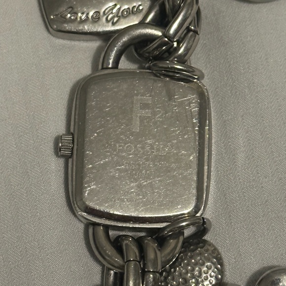 Vintage Fossil Charm Bracelet Watch Heart Rare Love You - Picture 6 of 12